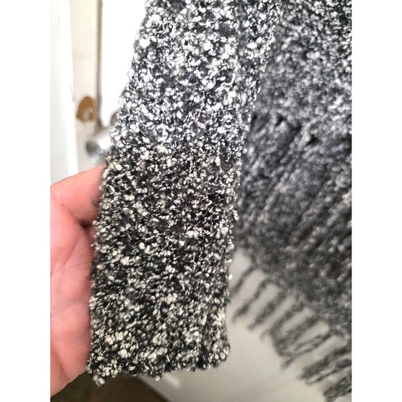 Free People Women XS Witchy Ga Cattage core Black & White Fringe Knit Sweater - Picture 4 of 7